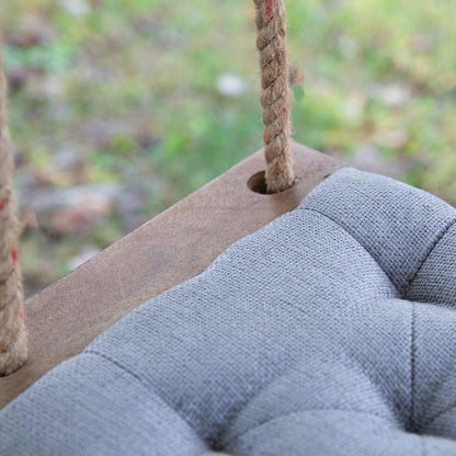 Comfort Crafted Padded Wooden Swing with Jute Rope