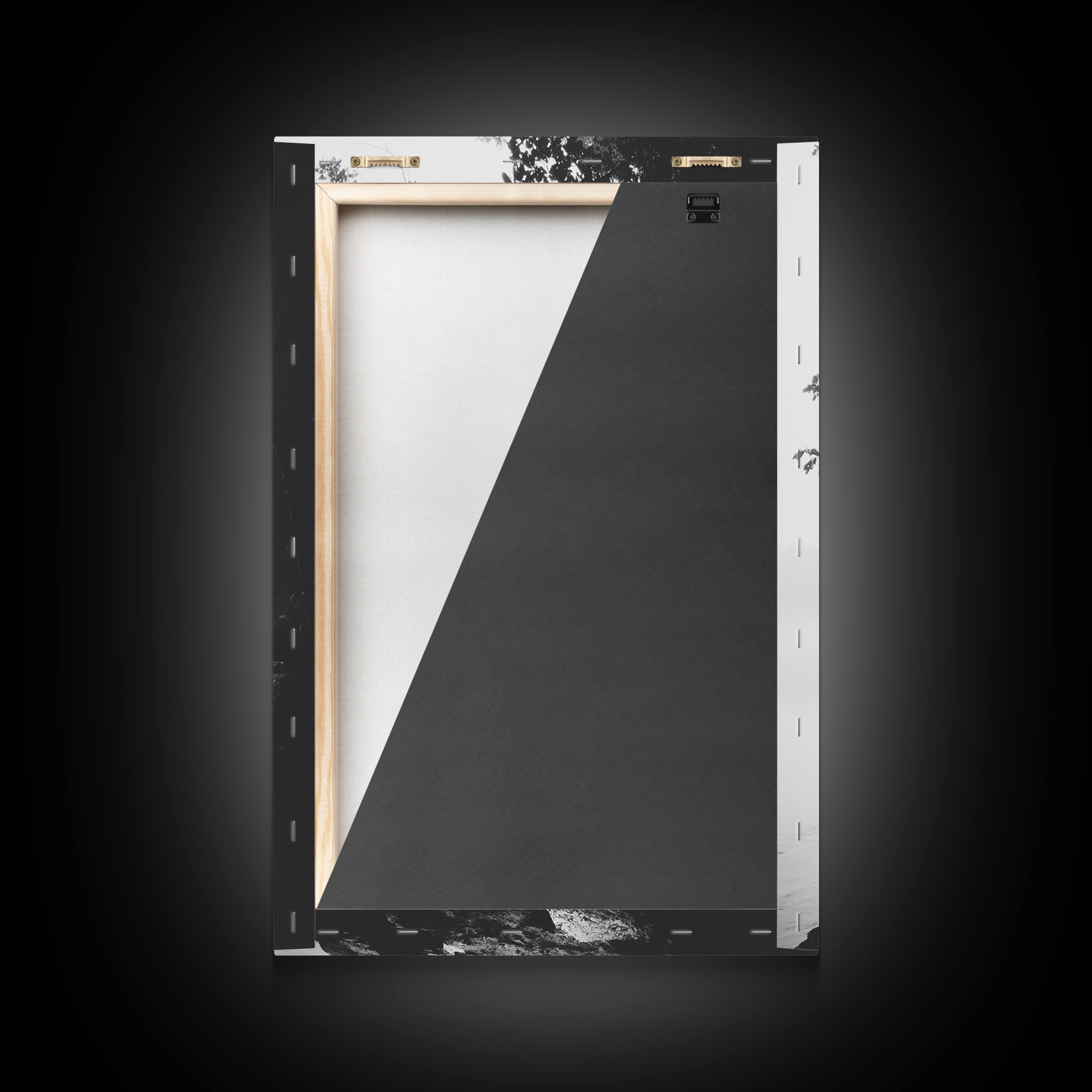 Misty Tree, Shoreline Fog, Forest Edge, Moody Atmosphere, Framed Canvas Print, Bedroom Wall Art, Autumn Woodland Style, Serene Nature Decor