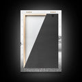 Mountain Mirror, Coastal Peak, Serene Beach, Canvas Print, Minimalist Landscape Art, Modern Living Room Wall Decor, Monochrome Nature Style