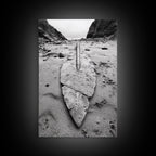 Fossil Rock Shore, Beach Minimalism, Sand Texture Art, Canvas Print, Coastal Wall Art, Natural History Decor, Abstract Earthy Art