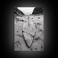 Fossil Rock Shore, Beach Minimalism, Sand Texture Art, Canvas Print, Coastal Wall Art, Natural History Decor, Abstract Earthy Art
