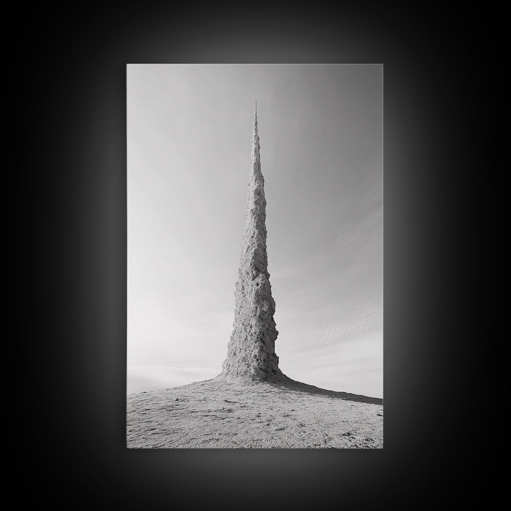 Rock Spire, Desert Sculpture, Abstract Form, Canvas Print, Surreal Landscape Art, Minimalist Wall Decor, Earthy Modern Home Accent