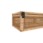 Woven Rattan Wood Display Boxes with Glass Lid | 2 Sizes