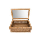 Woven Rattan Wood Display Boxes with Glass Lid | 2 Sizes