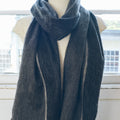 Brushed Alpaca Striped Scarf Shale