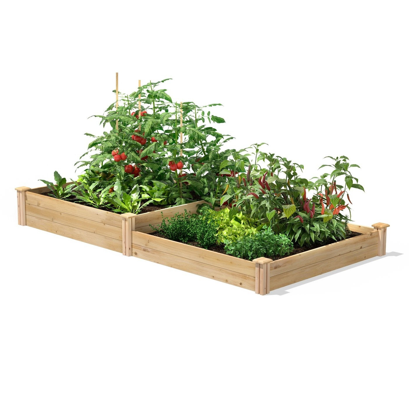 4 ft x 8 ft Cedar Wood 2 Tier Raised Garden Bed - Made in USA Main image