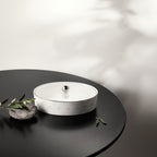 Atheer - Medium Decorative Canister - White & Silver
