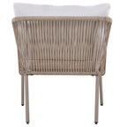Elegant Rope-Woven Steel Outdoor Lounge Set with Tempered Glass Table