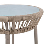 Elegant Rope-Woven Steel Outdoor Lounge Set with Tempered Glass Table