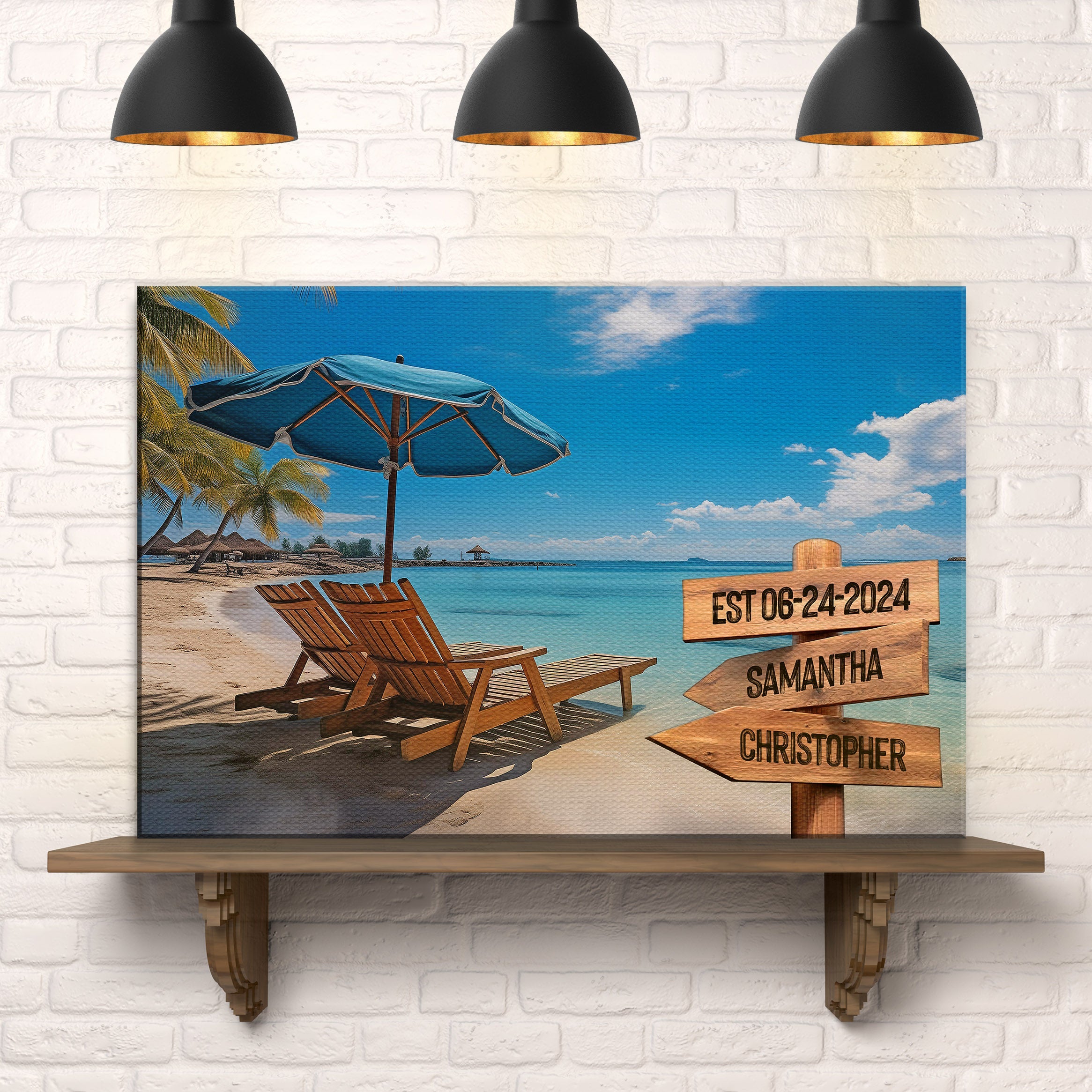 Summer Beach Family Names Sign Secondary image