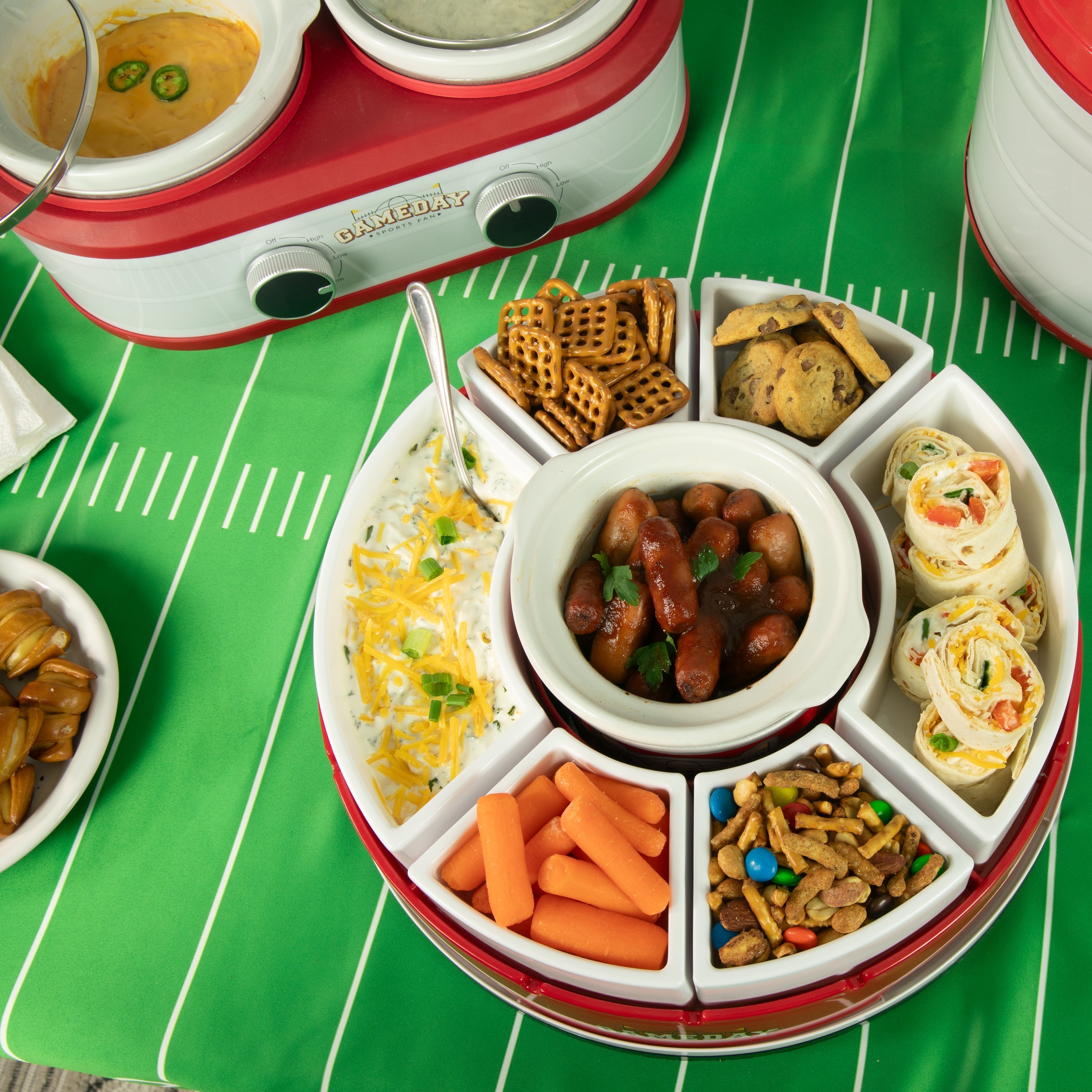 Game Day Lazy Susan Appetizer Server