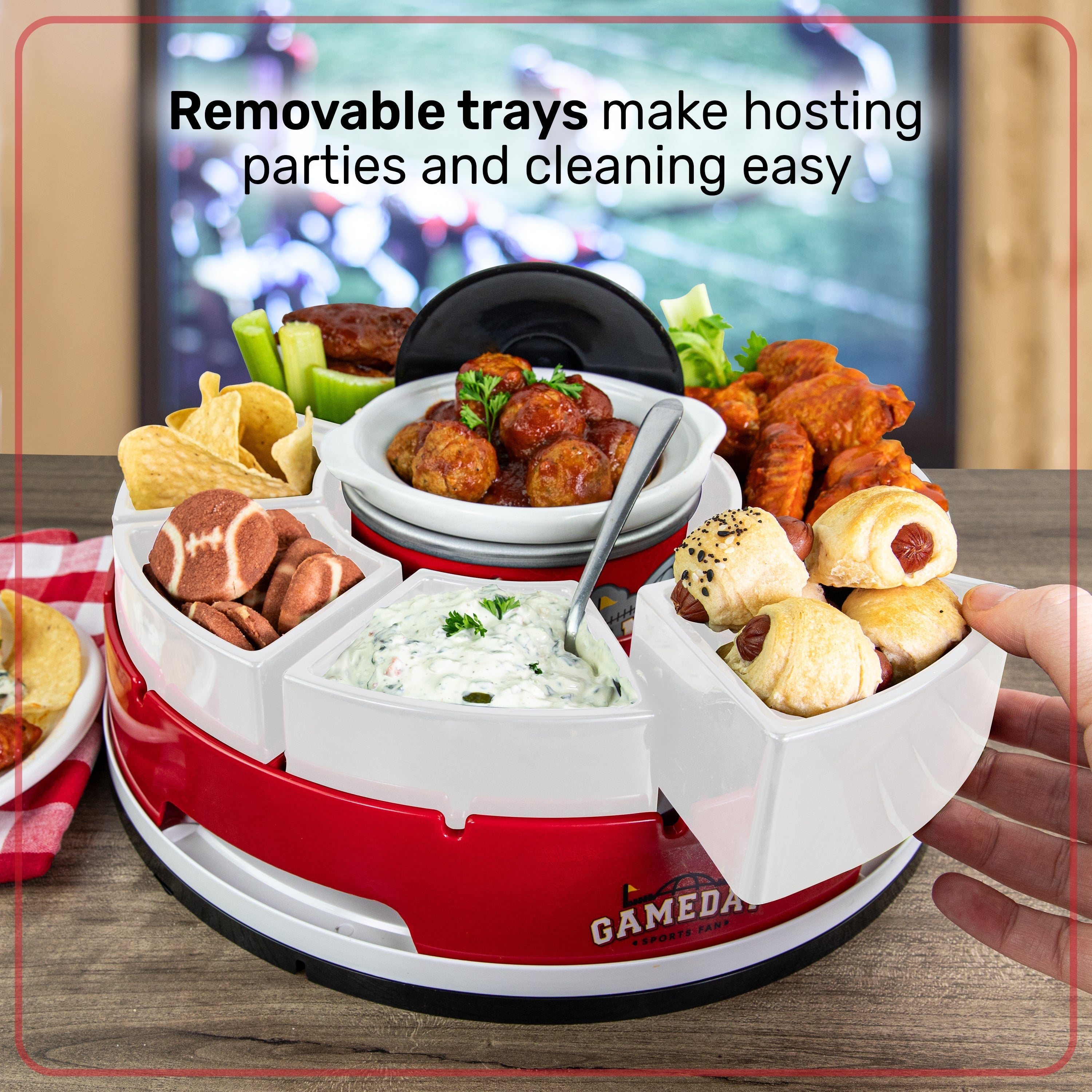 Game Day Lazy Susan Appetizer Server