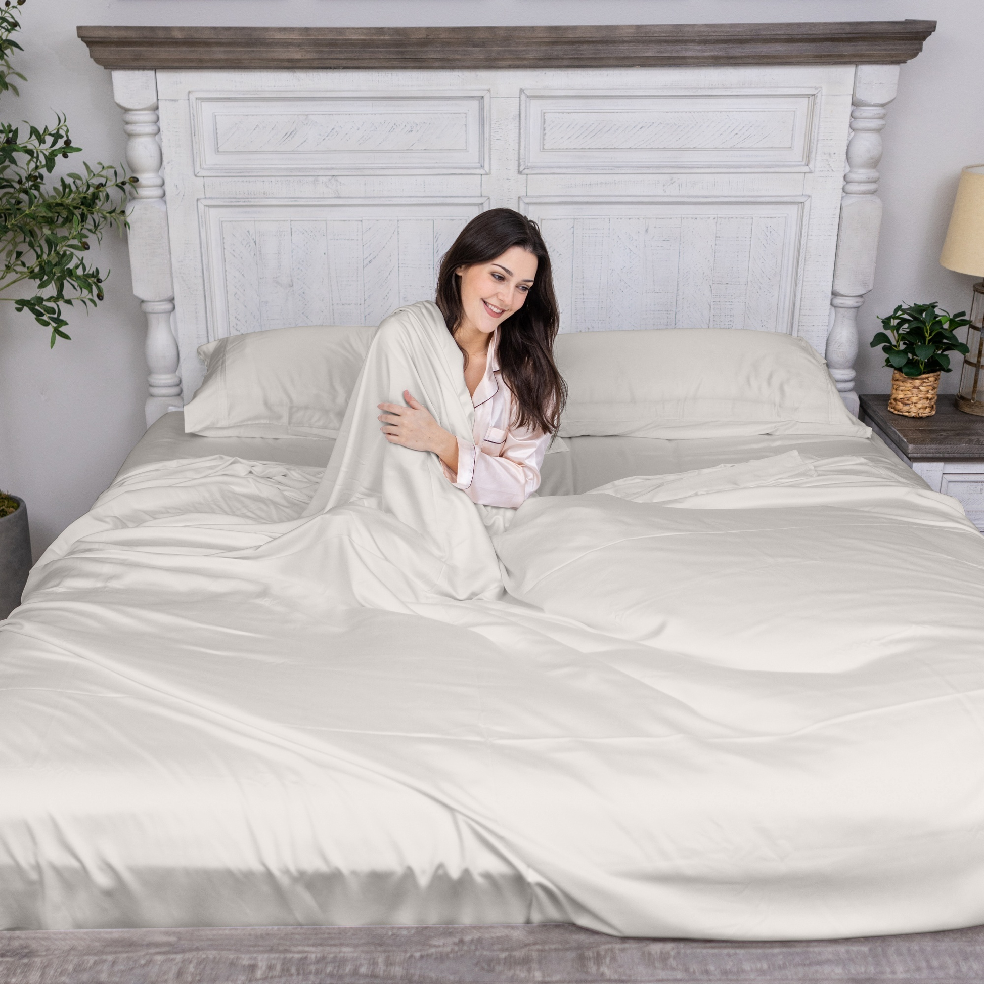 Organic Bamboo Sheets Ivory Queen