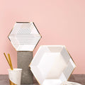 Blanc - White Striped Premium Large Paper Plates