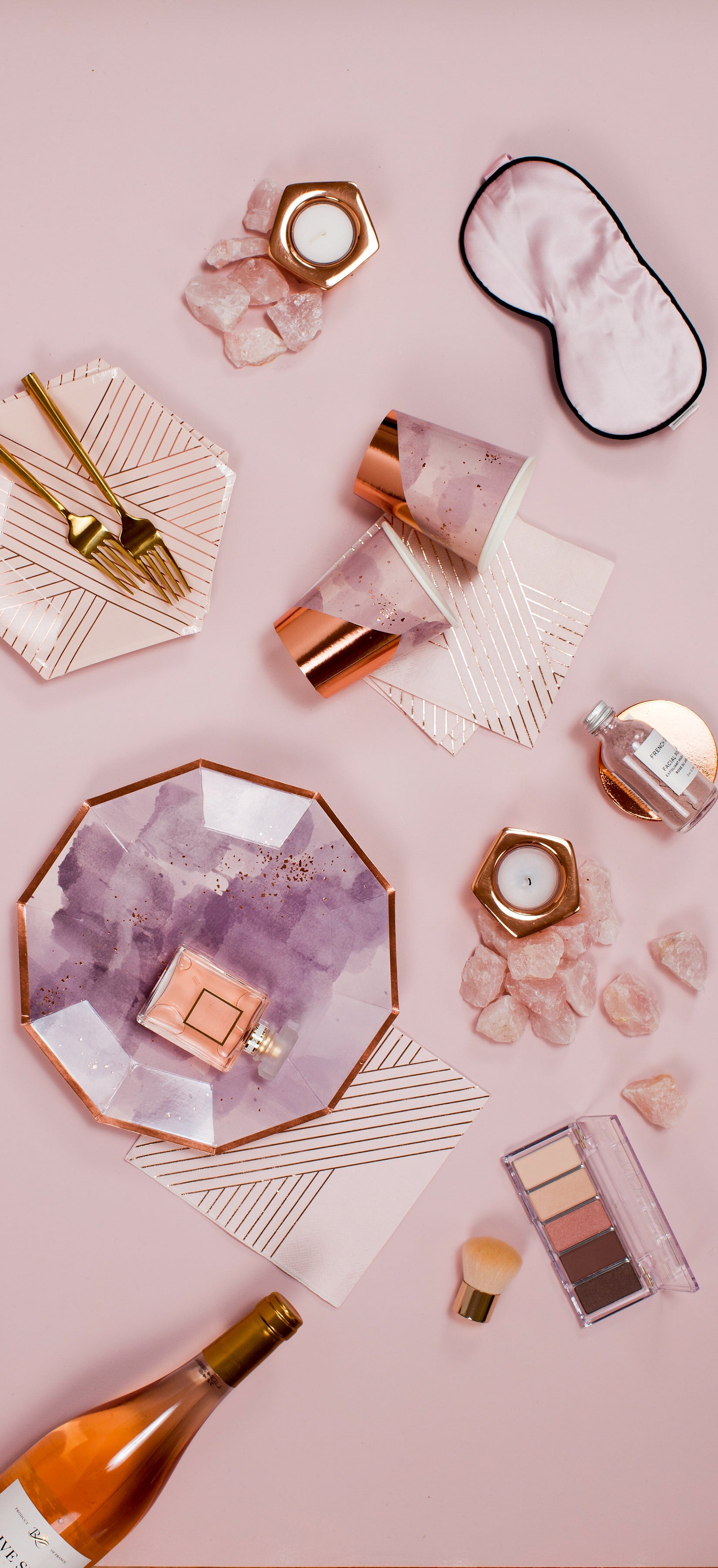 Amethyst - Pale Pink Striped Small Paper Plates
