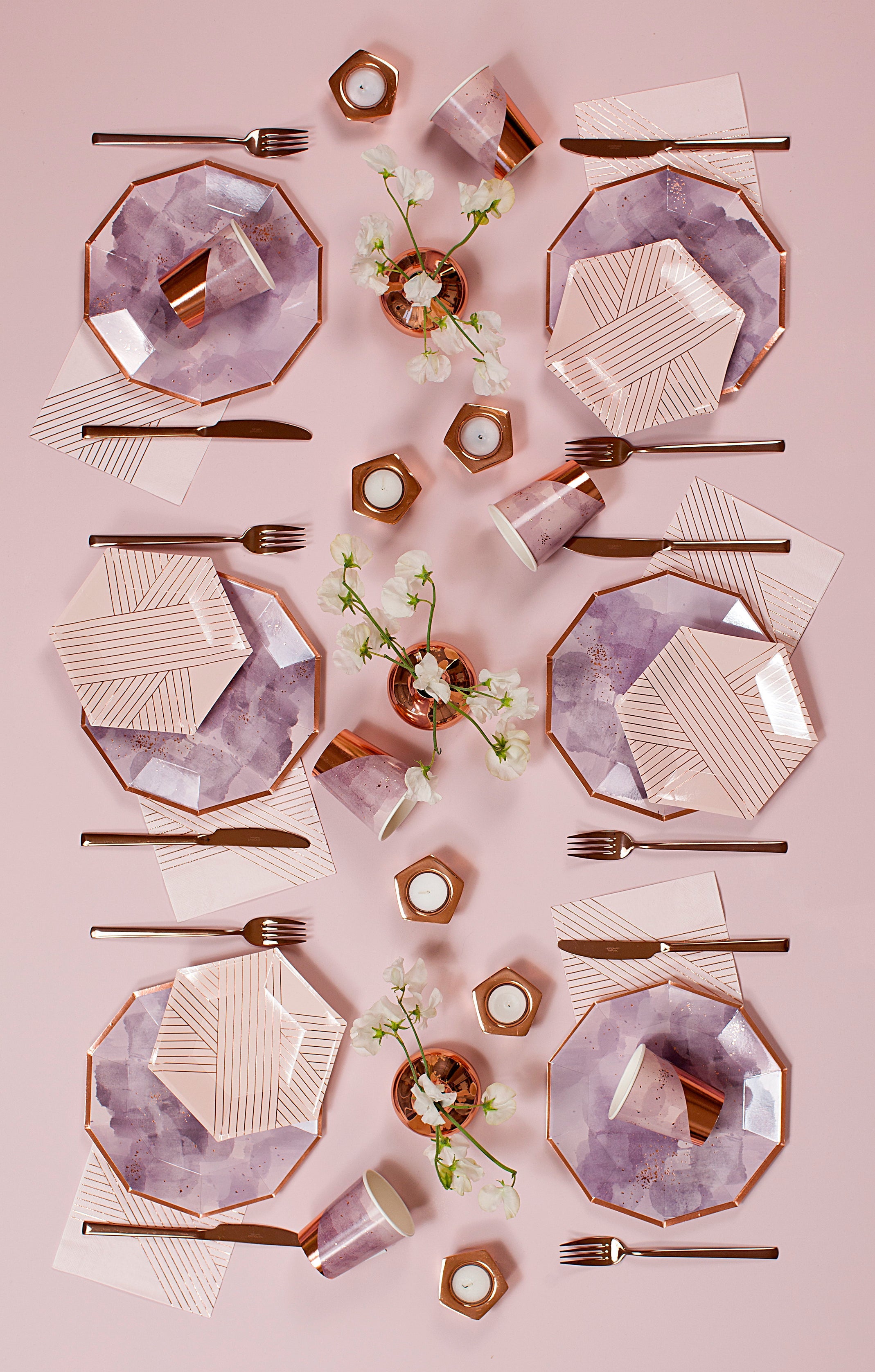 Amethyst - Light Purple Watercolor Premium Large Paper Plates