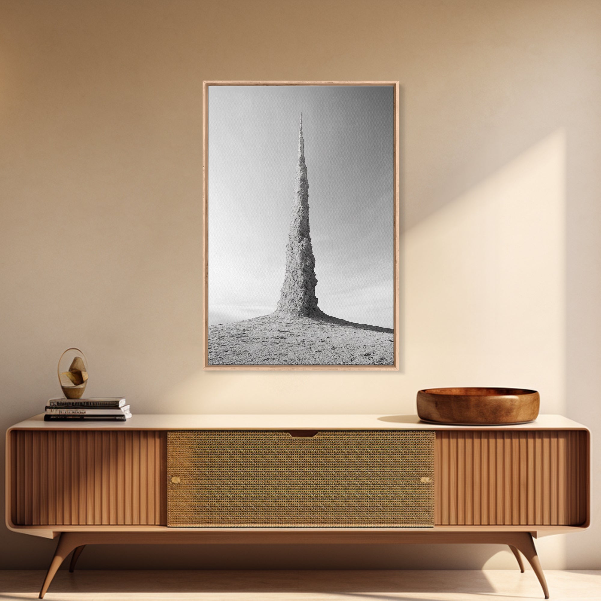 Rock Spire, Desert Sculpture, Abstract Form, Canvas Print, Surreal Landscape Art, Minimalist Wall Decor, Earthy Modern Home Accent