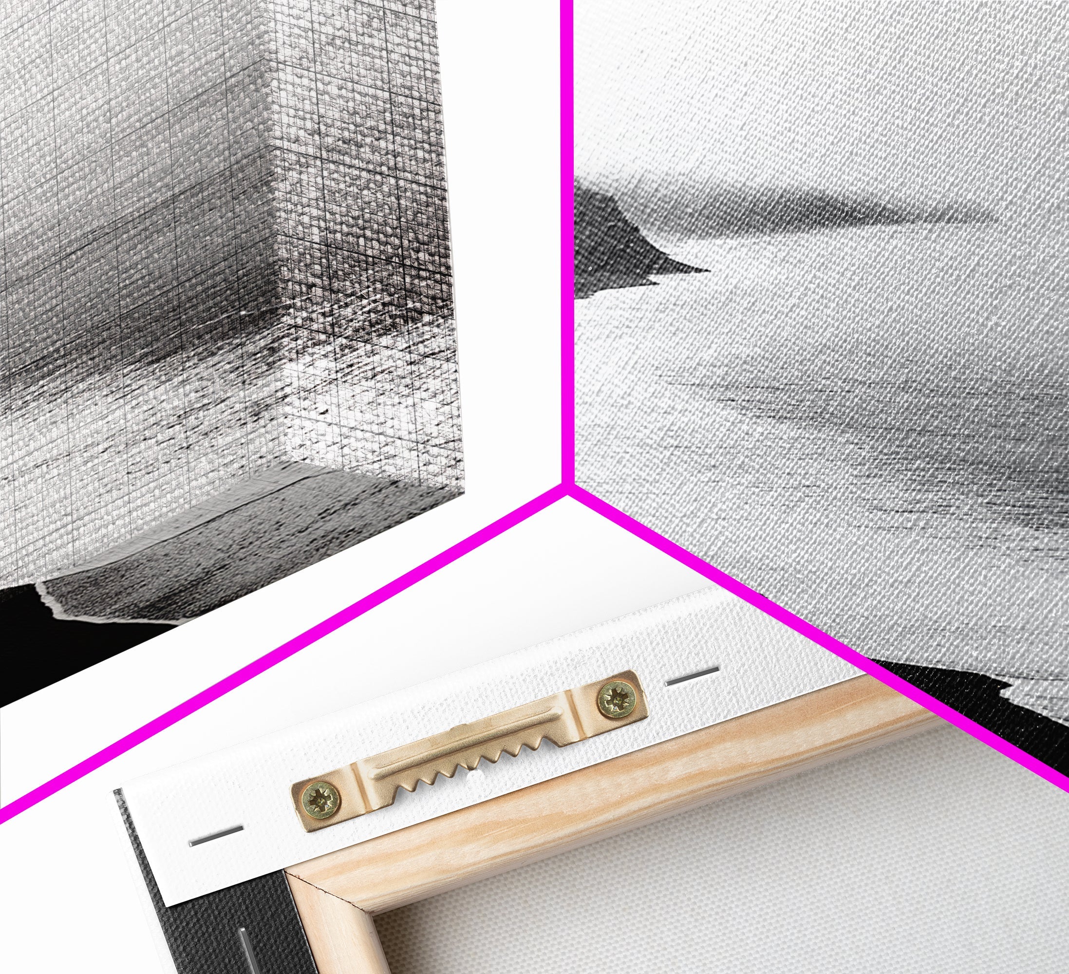 Cliff Coast, Mist Horizon, Monochrome Sea, Rugged Beauty, Canvas Print, Living Room Wall Art, Coastal Modern Style, Minimalist Ocean Scene