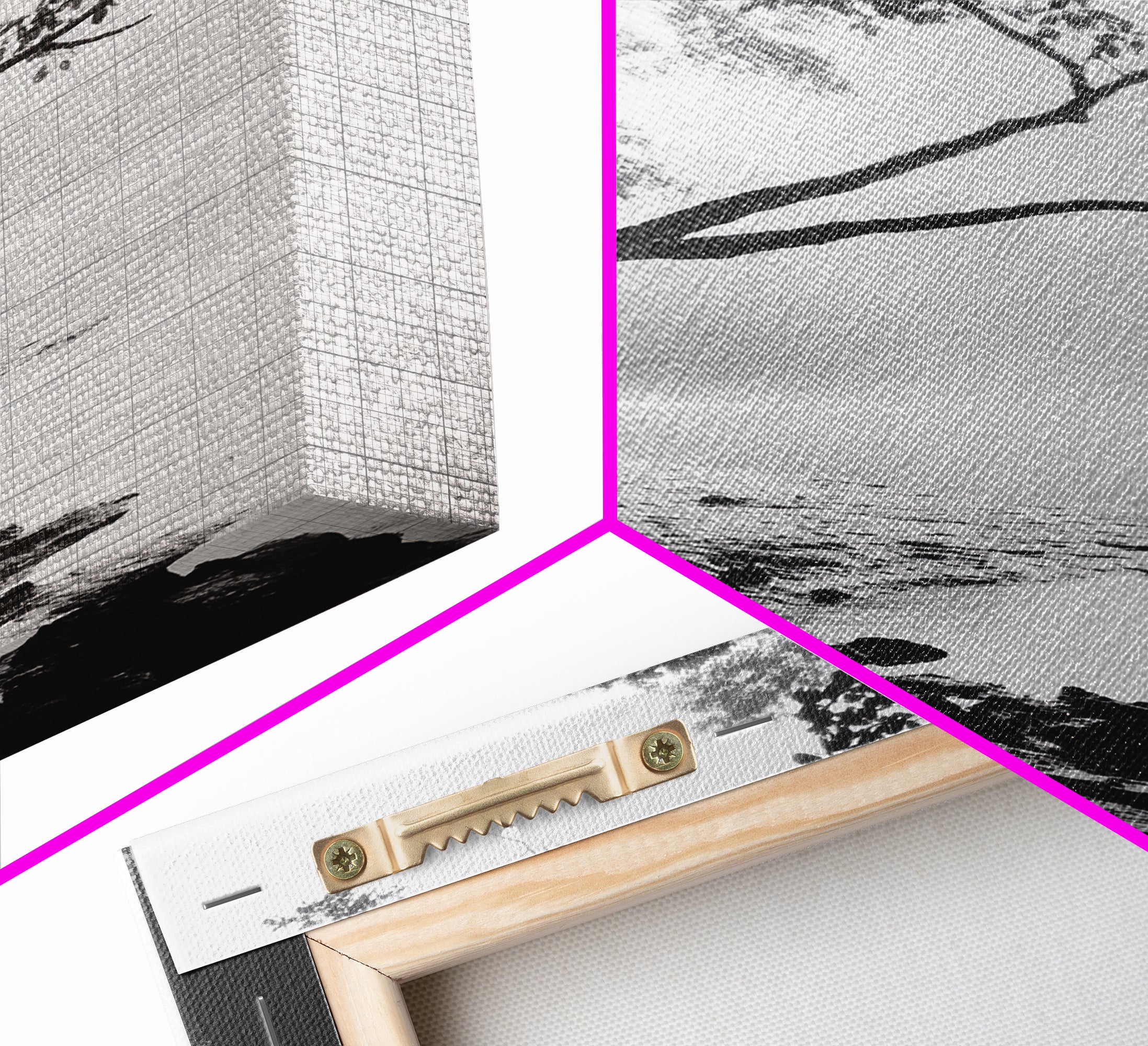 Misty Tree, Shoreline Fog, Forest Edge, Moody Atmosphere, Framed Canvas Print, Bedroom Wall Art, Autumn Woodland Style, Serene Nature Decor