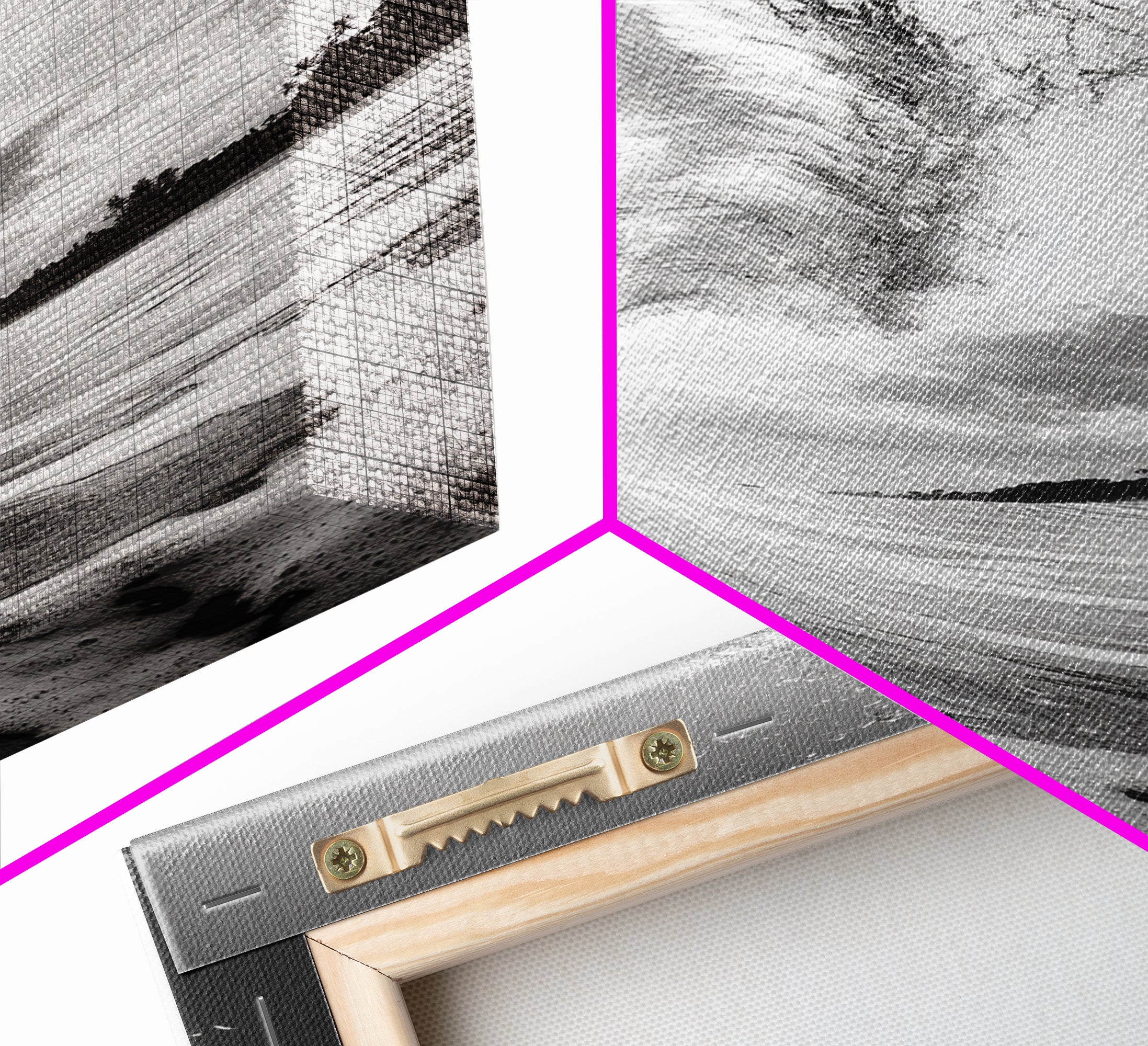 Ocean Wave Curl, Sea Barrel Art, Surf Power Print, Framed Canvas Print, Bathroom Wall Art, Modern Beach Decor, Black White Seascape