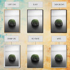 Moss Rock Minimal, Green Accent Art, Coastal Zen Decor, Framed Canvas Print, Modern Neutral Room, Nature Wall Aesthetic