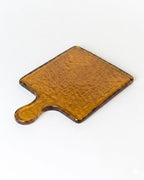 Hammered Glass Serving Boards Amber
