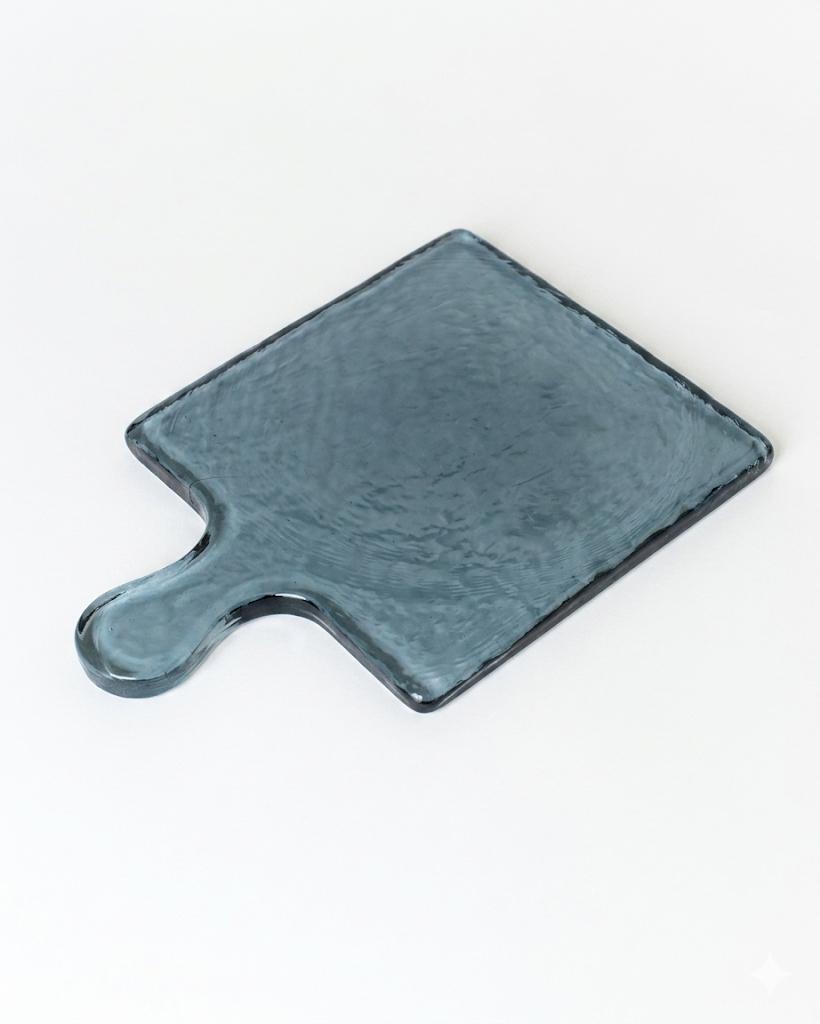 Hammered Glass Serving Boards Blue
