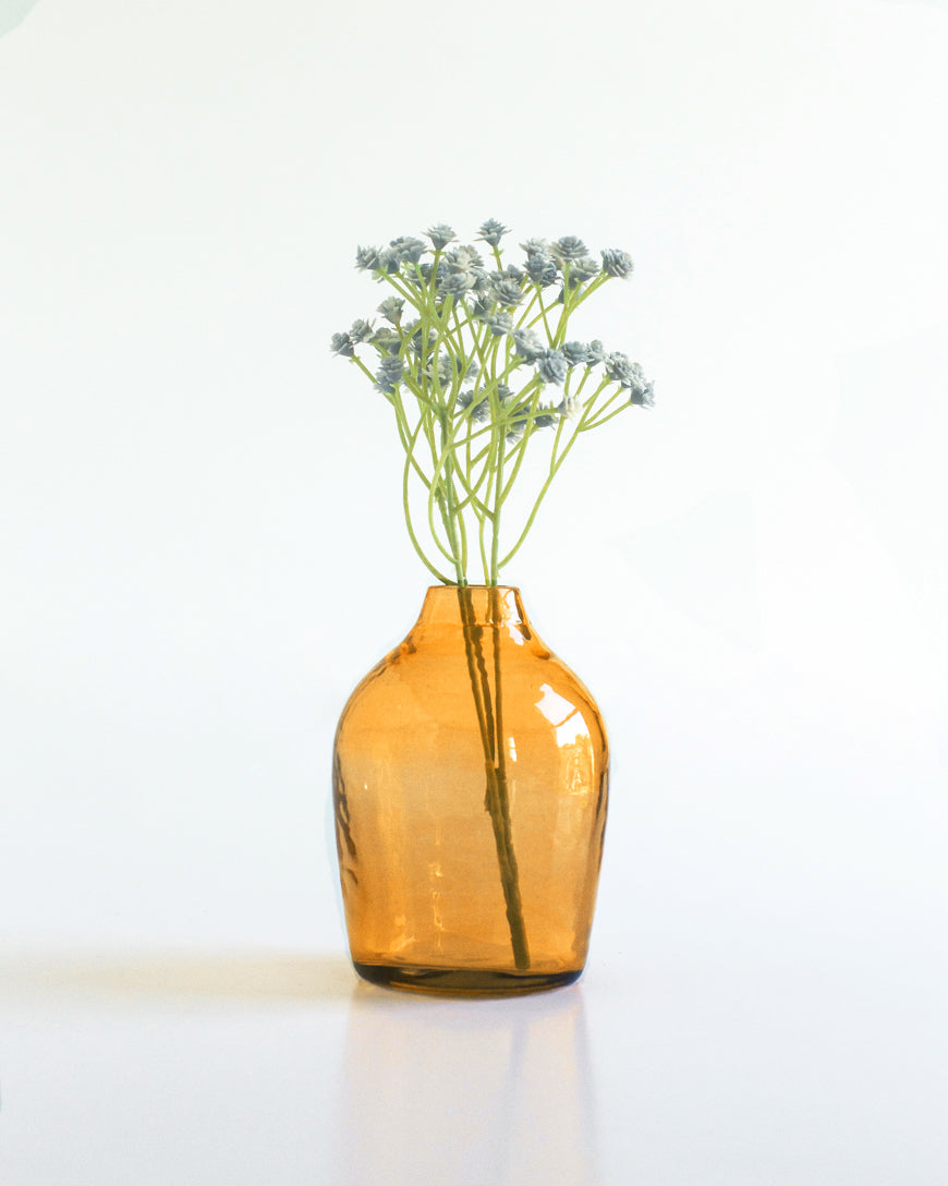 Haley Handblown Hammered Bud Vase Marigold