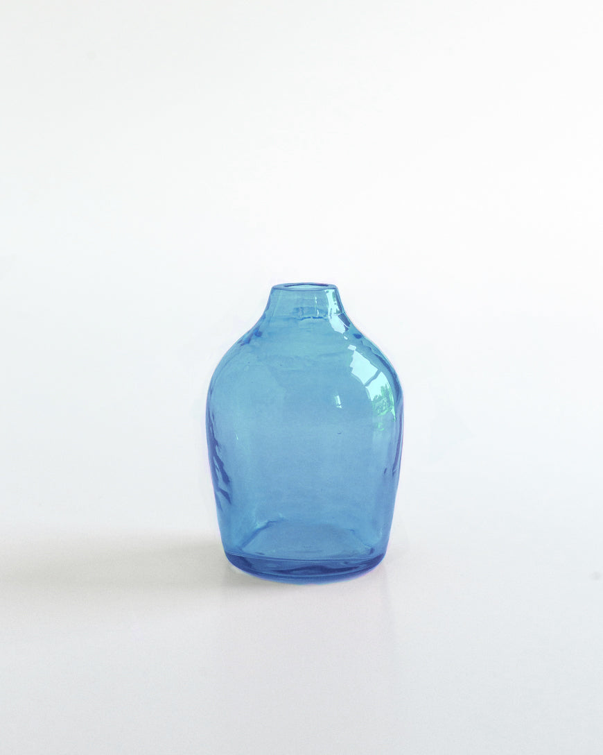 Haley Handblown Hammered Bud Vase Blue