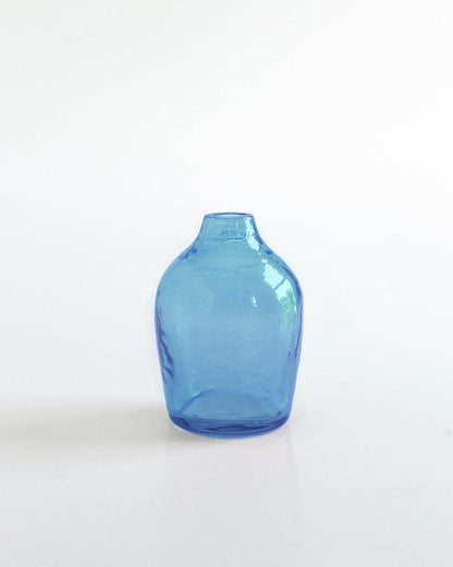 Haley Handblown Hammered Bud Vase Blue