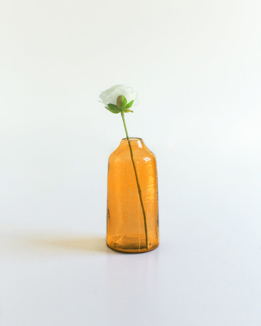 Siena Handblown Hammered Bud Vase Marigold
