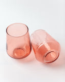 Pair of Hammered Glass Water Tumblers