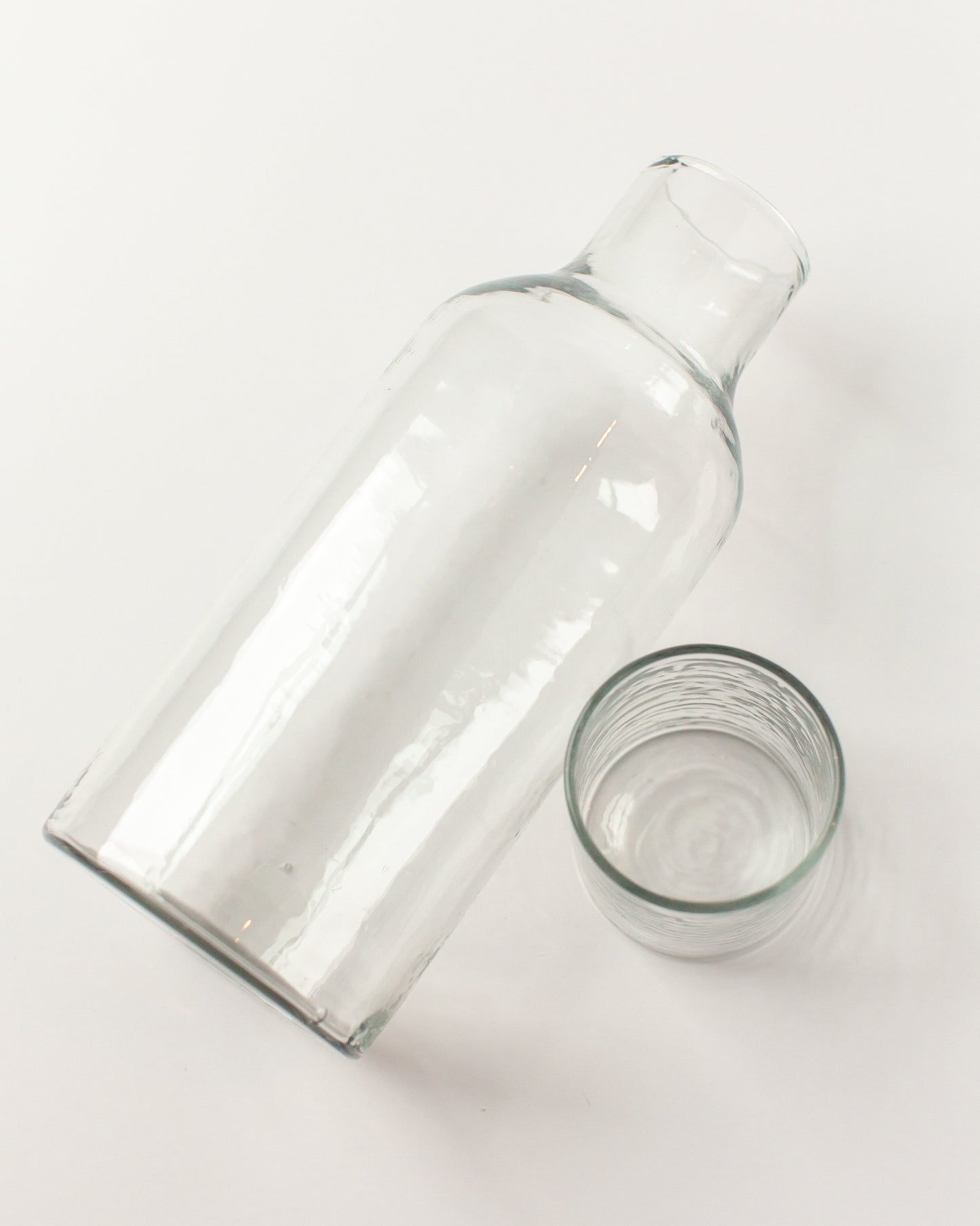 Handblown Hammered Glass Carafe Clear