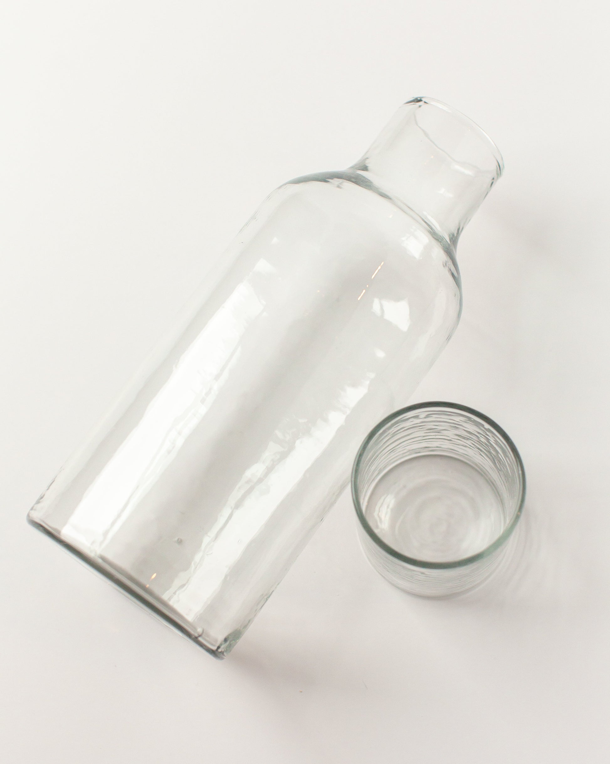 Handblown Hammered Glass Carafe Clear