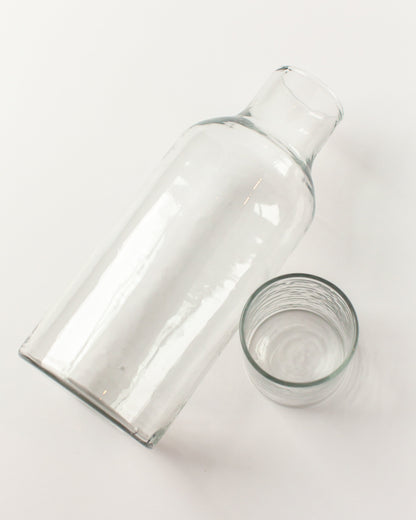 Handblown Hammered Glass Carafe Clear