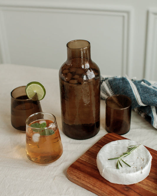 Handblown Hammered Glass Carafe