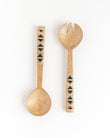 Geo Woven Mango Wood Salad Servers