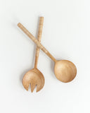 Thin Woven Mango Wood Salad Servers