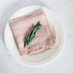 Stone Washed Linen Cocktail Napkin Blush Single