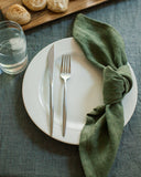 Stone Washed Linen Hemmed Dinner Napkins