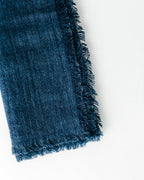 Stone Washed Linen Dinner Napkins Navy Set of 2