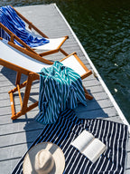 Sea Green Pinstripe Cabana Beach Towel