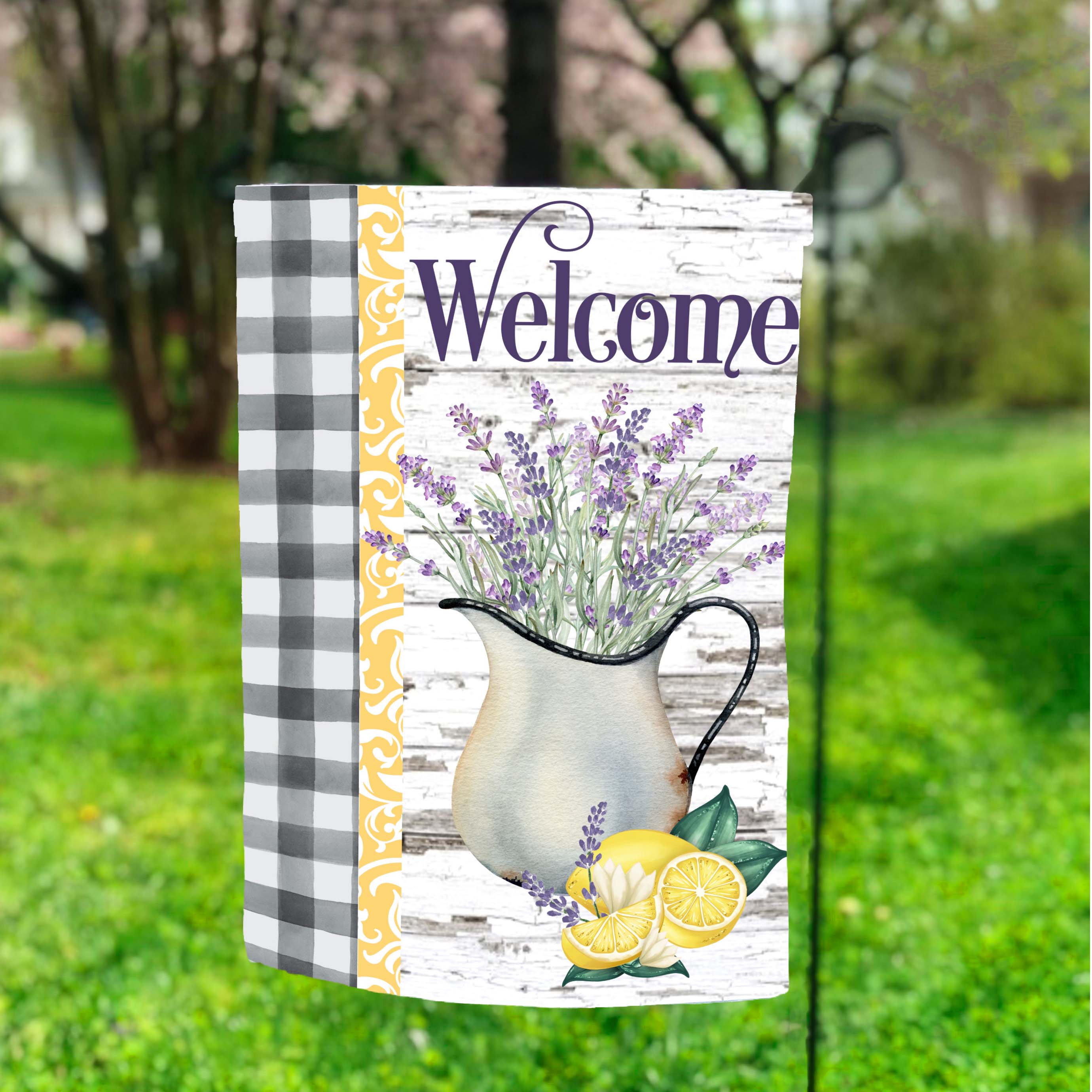Lavender Welcome Garden Flag 12x18 inch Main image