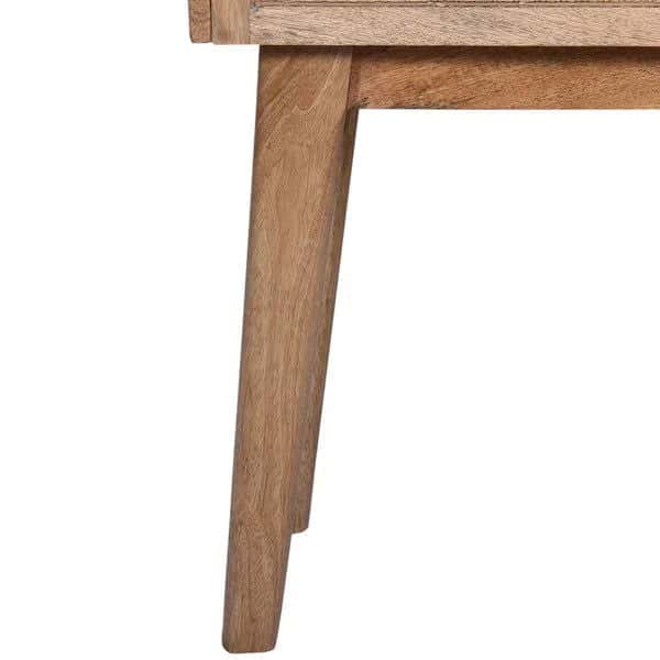 Mango Wood and Rattan Console Table with Drawers