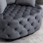 Matthias Plush Velvet Barrel Chair with Solid Wood Legs - Available in 3 Colors