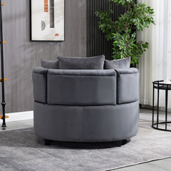 Matthias Plush Velvet Barrel Chair with Solid Wood Legs - Available in 3 Colors