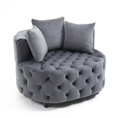 Matthias Plush Velvet Barrel Chair with Solid Wood Legs - Available in 3 Colors