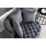 Matthias Plush Velvet Barrel Chair with Solid Wood Legs - Available in 3 Colors