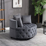 Matthias Plush Velvet Barrel Chair with Solid Wood Legs - Available in 3 Colors