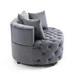 Matthias Plush Velvet Barrel Chair with Solid Wood Legs - Available in 3 Colors